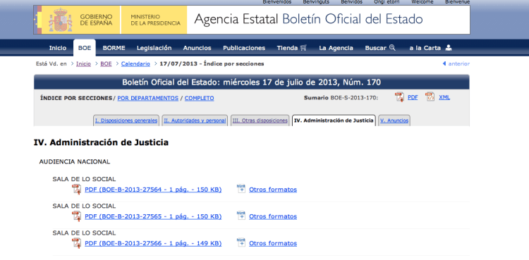BOE online. Proceso de documentación en un bufete de abogados