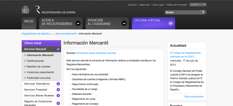 Información mercantil. Proceso de documentación en un bufete de abogados