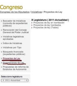 Congreso. Proyectos de ley.