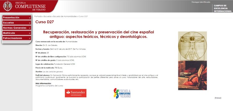 Recuperación, restauración y preservación del cine español antiguo